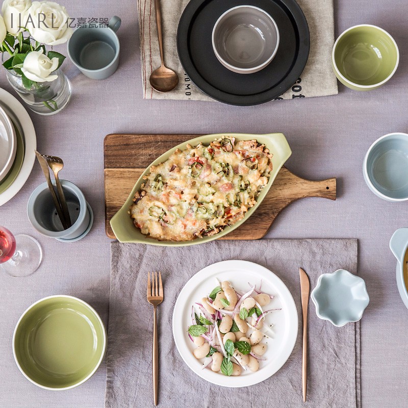 马卡龙陶瓷餐具日式韩式碗碟盘套装